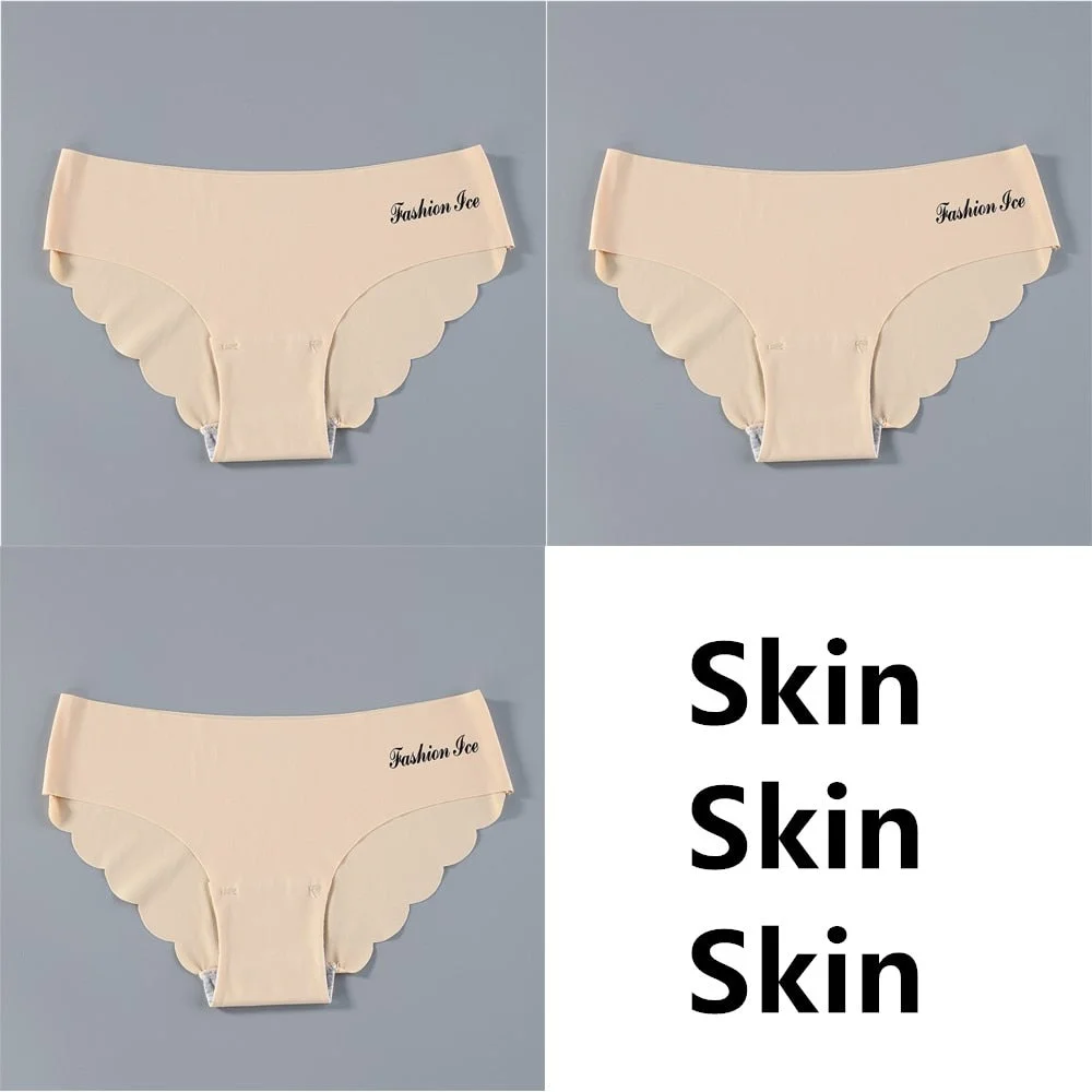 3pcs/lot Seamless Panties Ladies Thong Plus Size Women Sexy G String Low Waist Panty Solid Ice Silk Intimates Underwear M-XL New