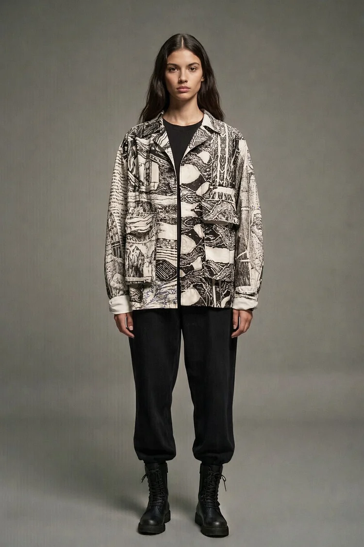 YANG YU Button Up Jacket - 8 Recycled Water Bottles - White