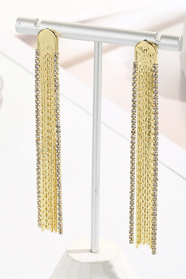 Fashionable Alloy Chain Irregular Long Dangle Earrings