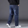 2024 New Men's Large Size Loose Straight Stretch Jeans