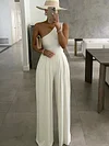 Solid Color Urban Style Wide Leg Jumpsuits Bottoms