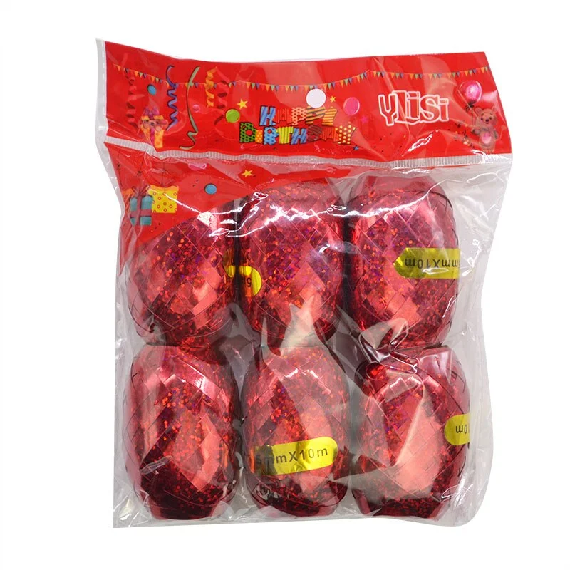 6pcs 5mm*10m Balloon Rope Foil Balloon Laser White Rose Gold Ribbon Wedding Birthday Party Decoration Air Balloon Wrapping Tap