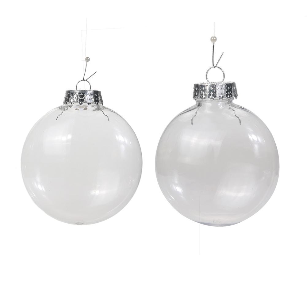 

PET Christmas Decor Clear Plastic Flat Ball Pendant Party Xmas Home Decor, Flat ball (small), 501 Original