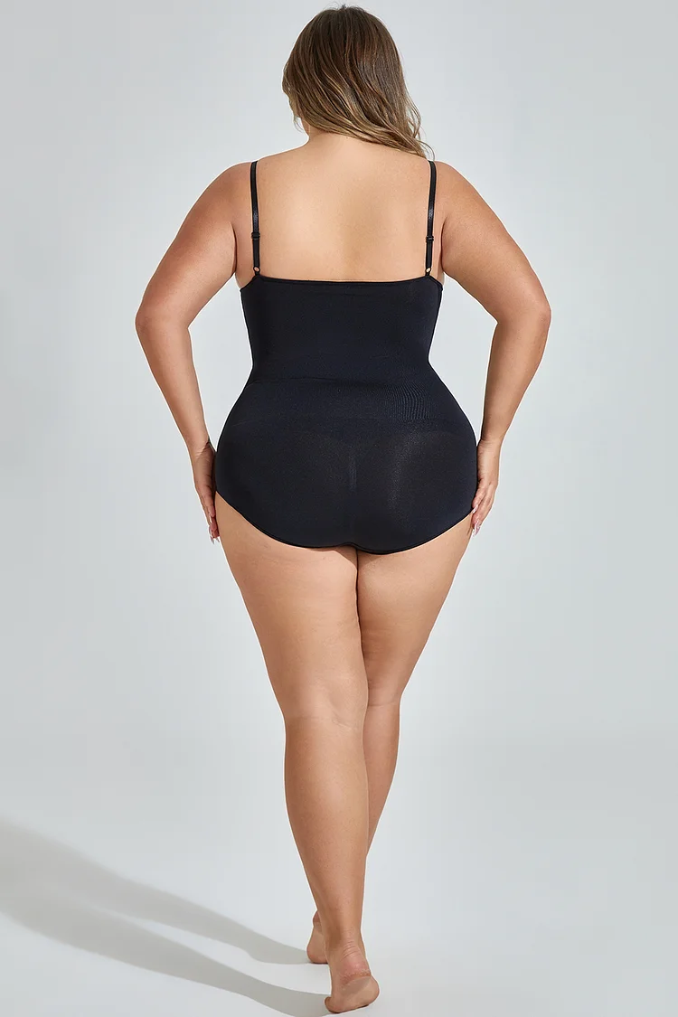Plus Size Solid Hollow Out Skinny Shapewear