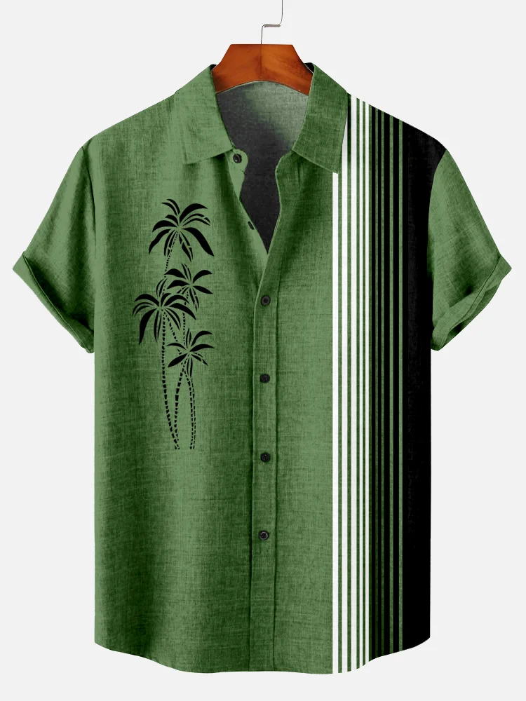 Suitmens Men's Vintage Hawaiian Short Sleeve Shirt 014