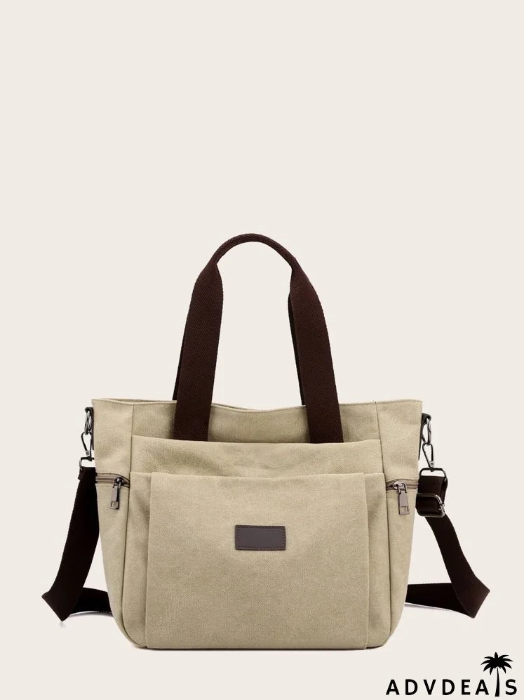 Pocket Front Tote Bag