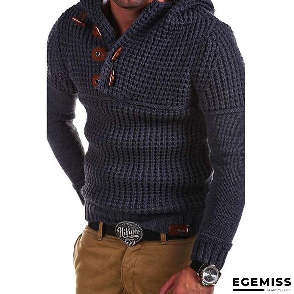 Mens Casual Fit Slim Knitted Sweater-V-Neck Buckle Thick Warm Pullover Half-Zipper | EGEMISS