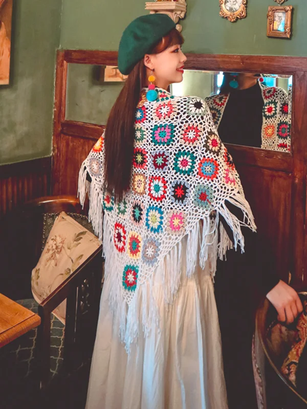 Vacation Loose Patchwork Shawl&Cloak