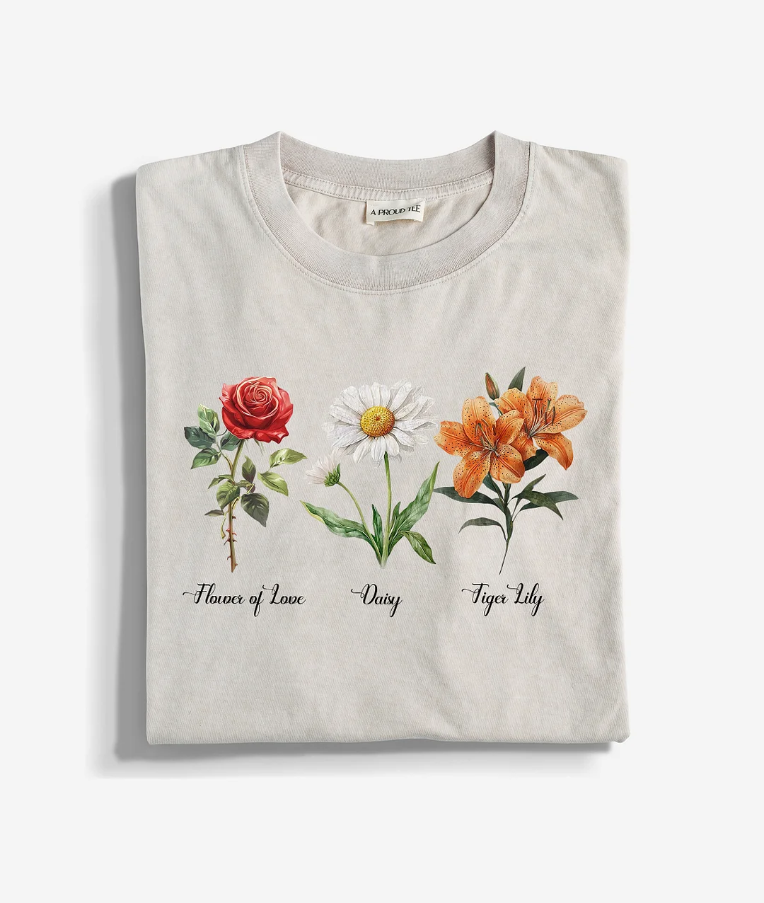 Flower Of Love Daisy Tiger Lily FDT Acid Wash T-shirt