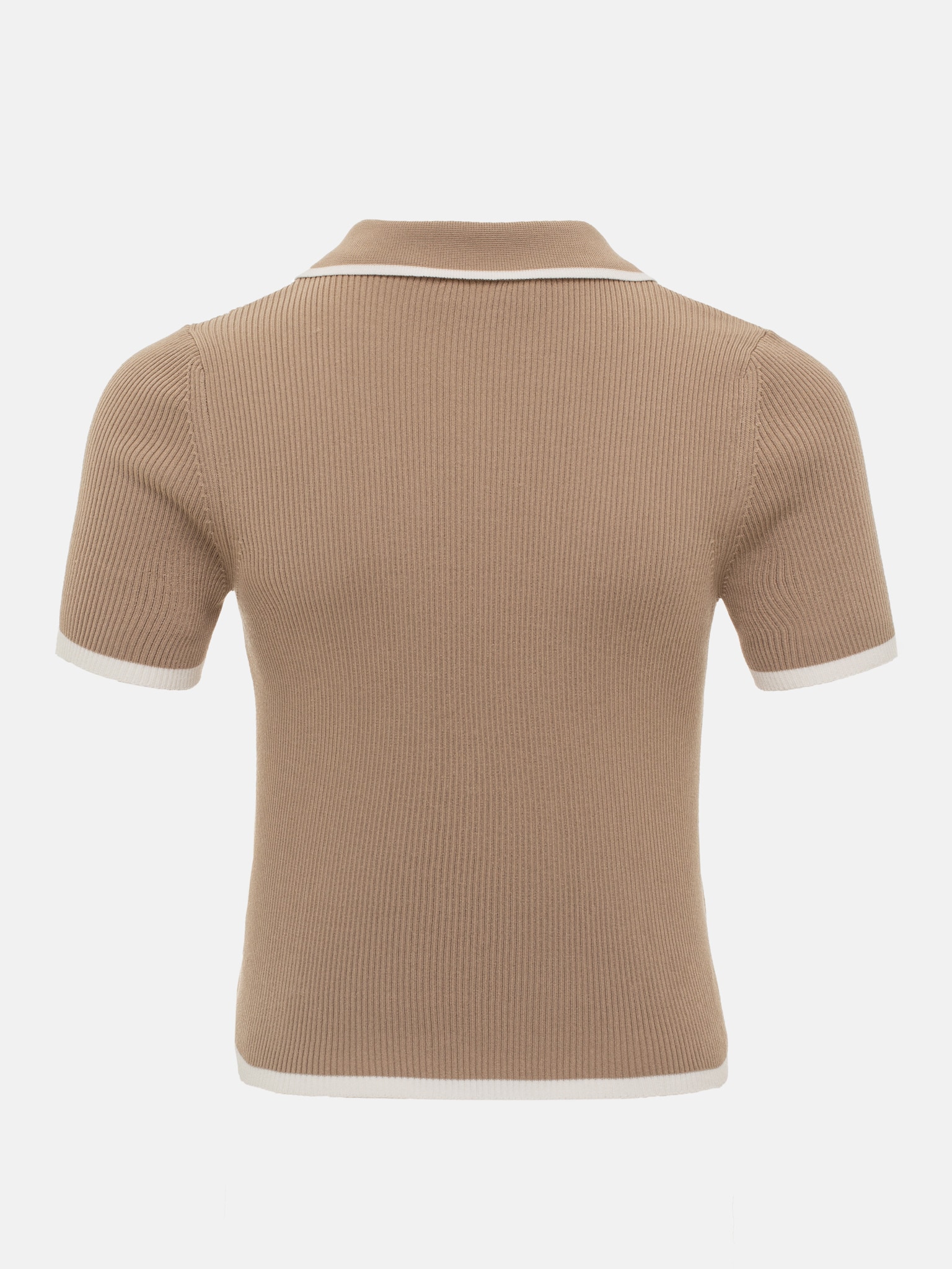 Ootddress Knit Sweater Pullover Women Short Sleeve Patchwork Slim Lapel Elegant Contrast Knitwear Top Female Skinny Ribbed Pullover