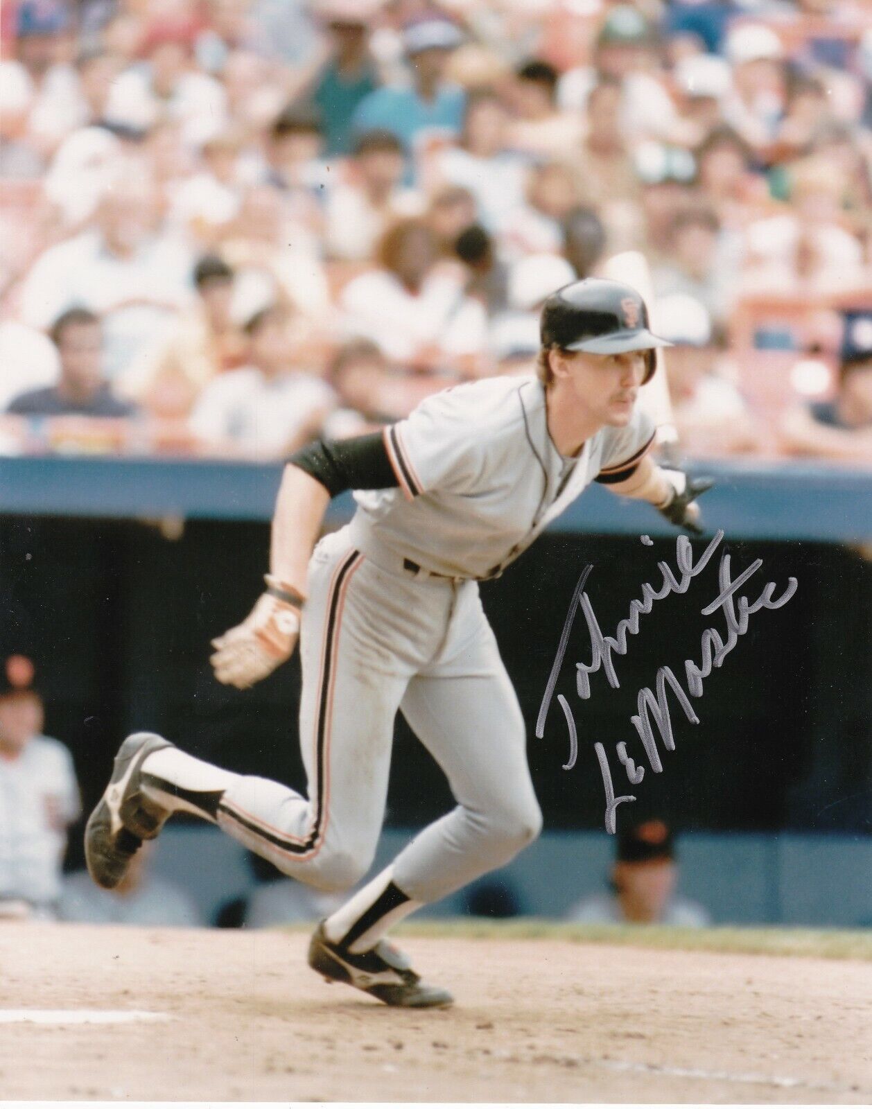 JOHNNIE LEMASTER SAN FRANCISCO GIANTS ACTION SIGNED 8x10