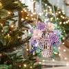 DIY Acrylic Special Shape Diamond Painting Flower Birdcage Ornaments Hanging Kit
