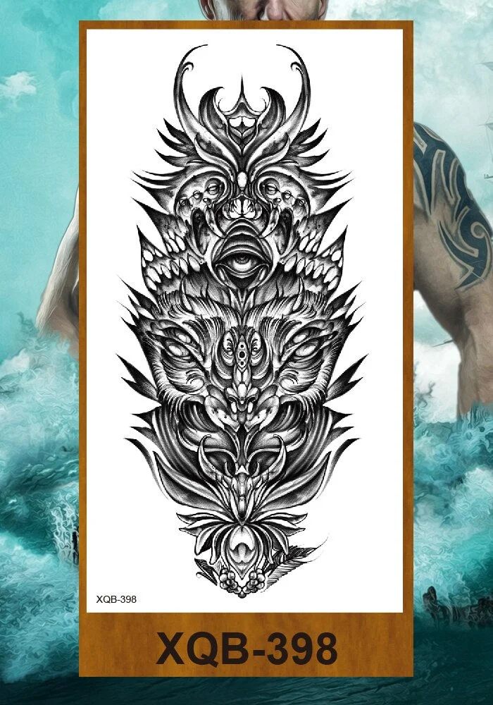 Temporary Tattoo Sticker Man Woman Arm Body Art Fake Tatoo Buddha Bodhisattva Believer Religion Valkyrie Female Warrior Goddess