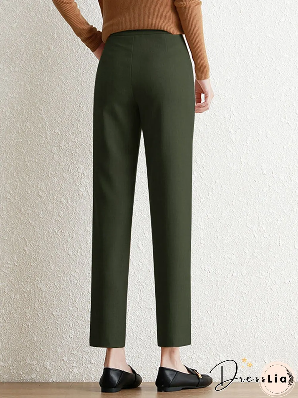 Contrast Pocket Step Hem Tailored Pants For Women