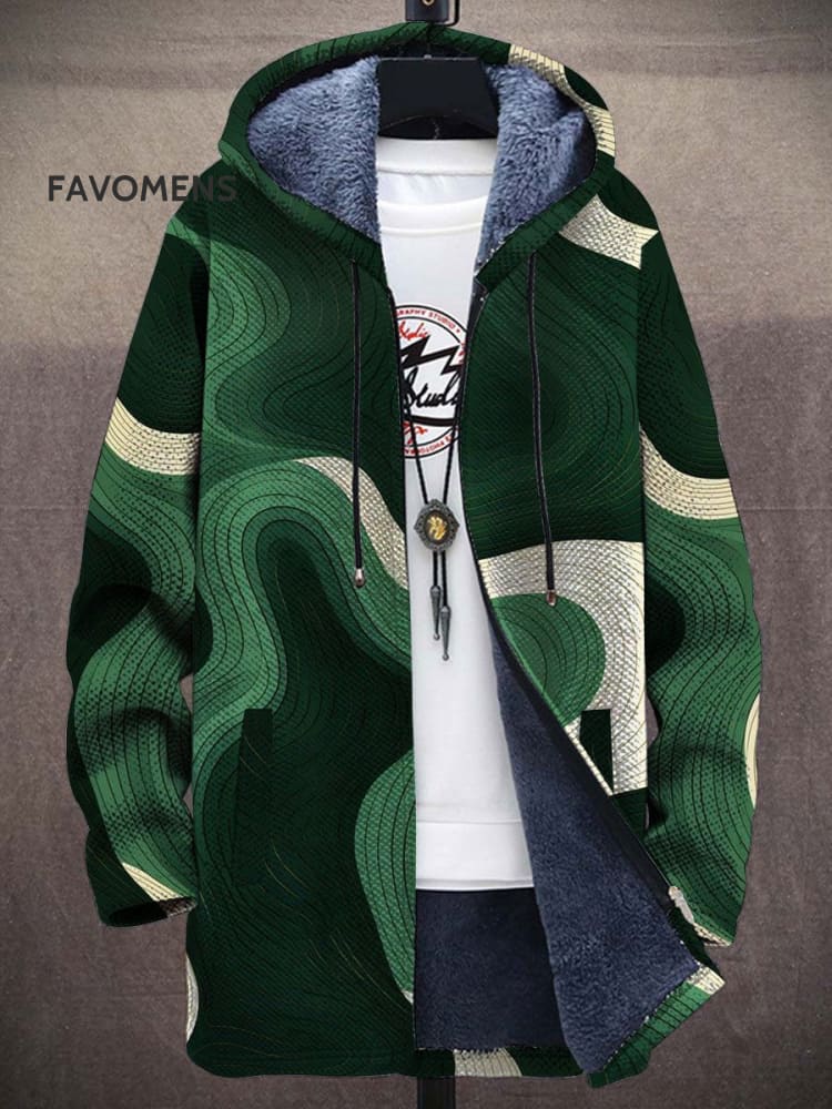 Abstrct Art Plush Thick Long-Sleeved Sweater Cardigan Coat Multicolor / S