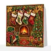 Xmas Fireplace Framed Special Shape Diamond Painting Kit 25x25cm