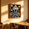 Special Shape Rhinestone Diamond Painting Kit(Black Gold Daisy Beauty)