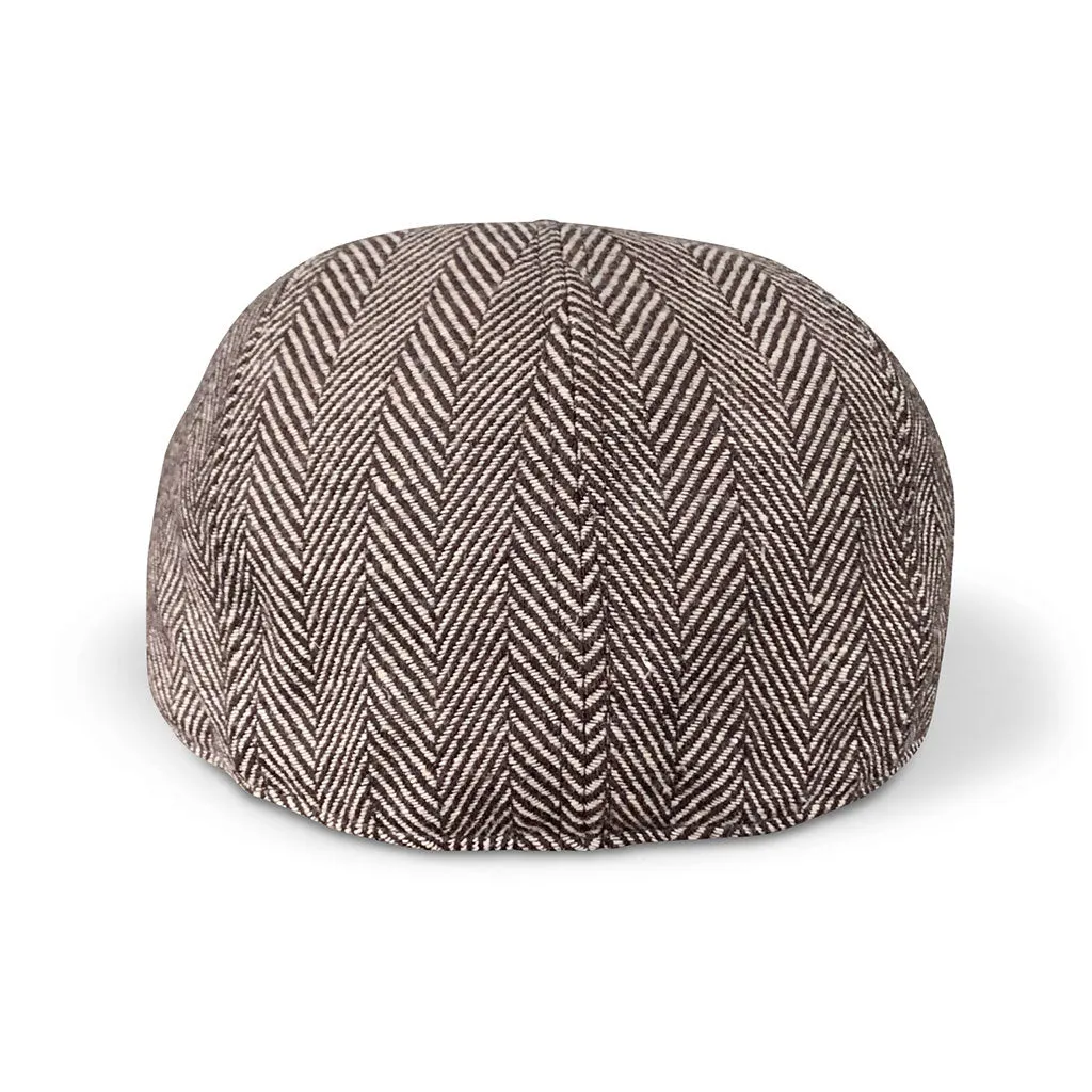 Hatsfashion-The Peaky   Cap - Brown Herringbone