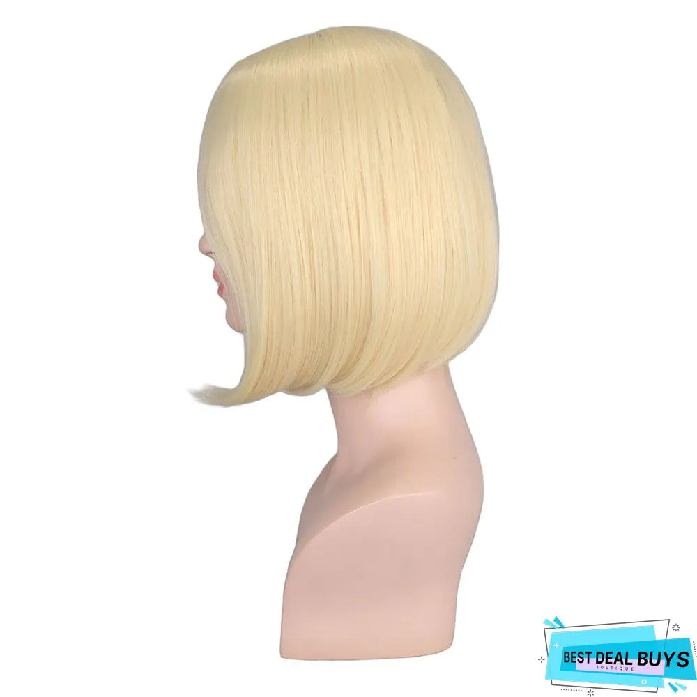 Chemical Fiber High Temperature Silk Women's Medium Split Short Straight Hair