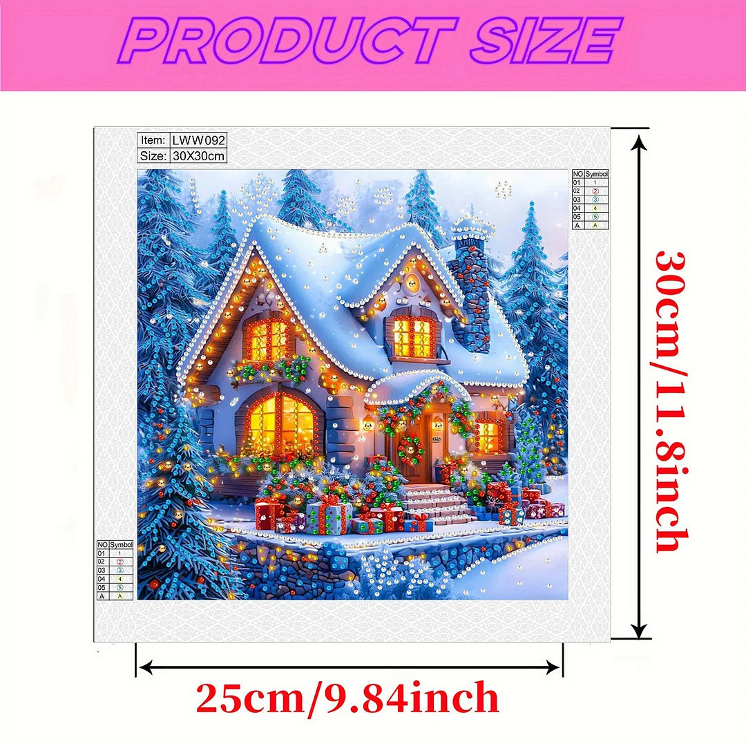 Christmas House - Diamond Painting - Partial Special Shaped Drill(Canvas|30*30cm)
