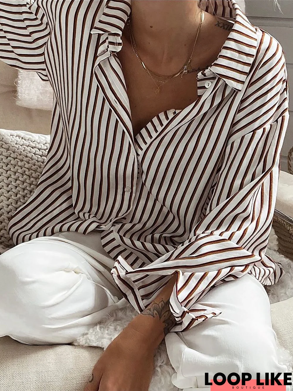 Striped Casual Blouse