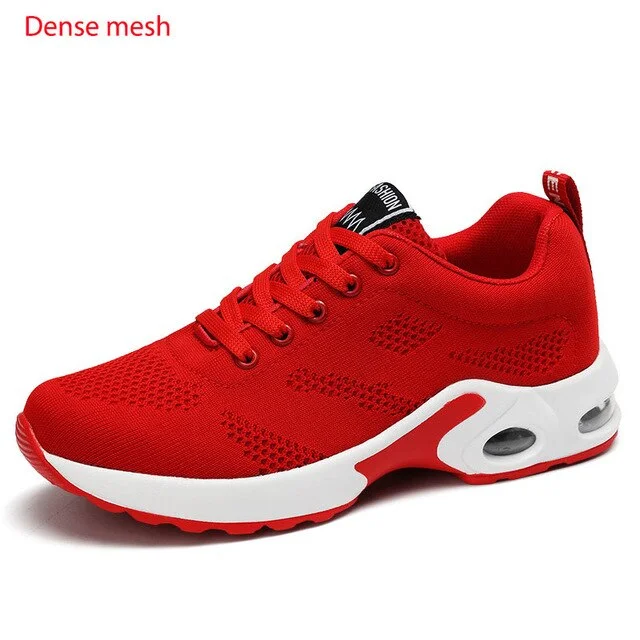 Women Lightweight Sneakers Vulcanize Shoes Outdoor Sport Shoes Fashion Breathable Mesh Comfort Casual Shoes Air Cushion Lace Up