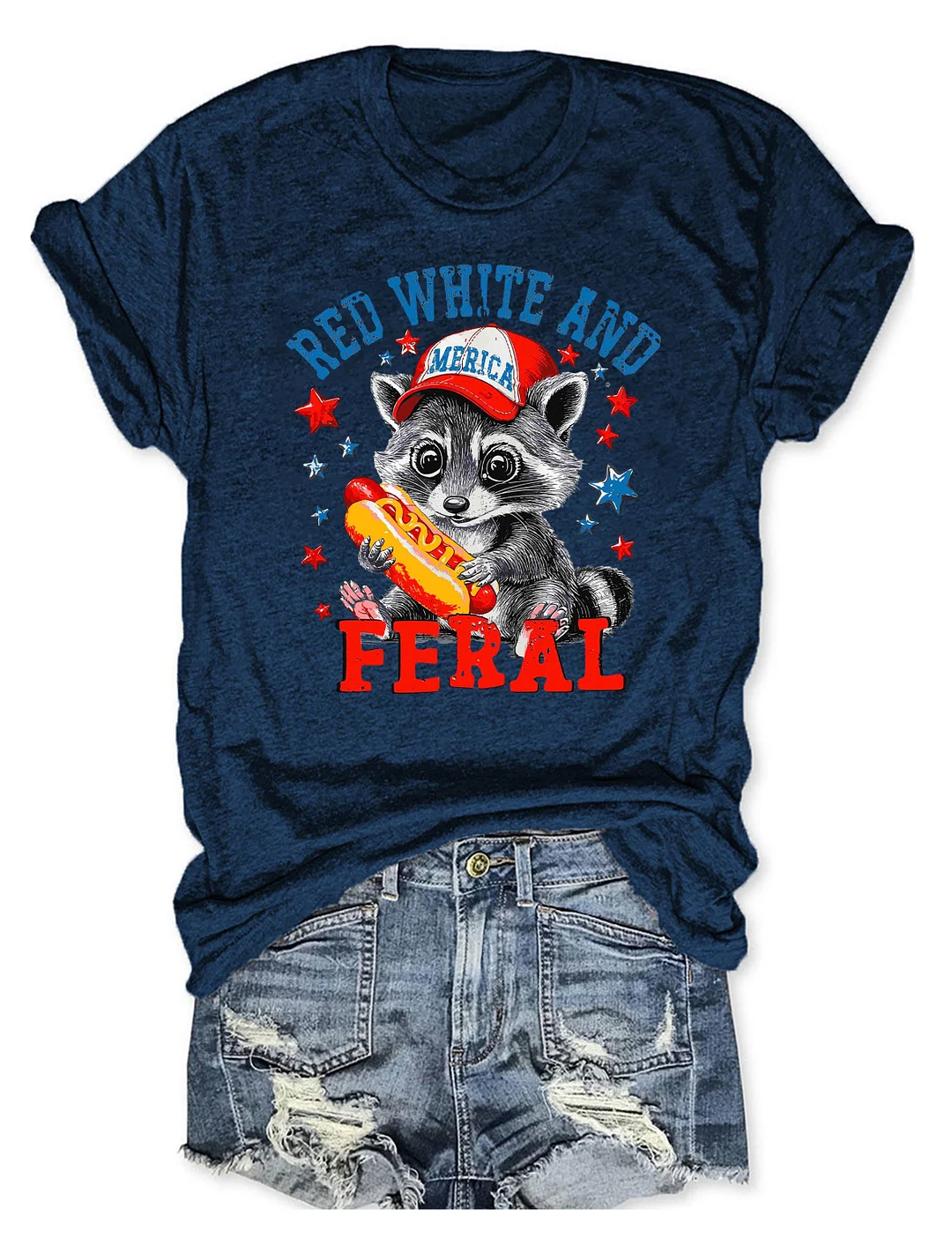 Red White And Feral T-shirt