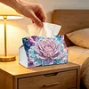 (25cm)Galaxy Pearl Rose DIY Diamond Painting PU Tissue Holder Box
