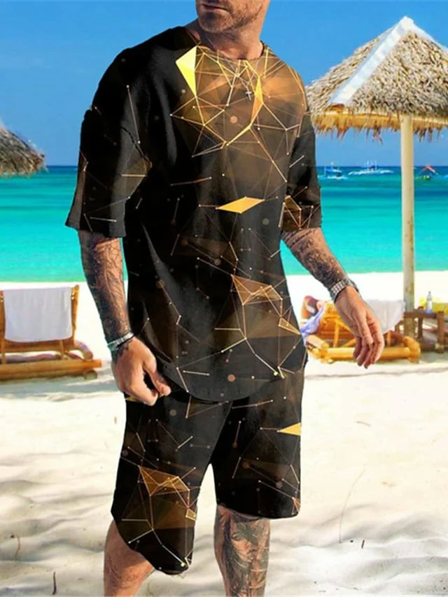 Men's Tracksuit Shorts and T Shirt Set