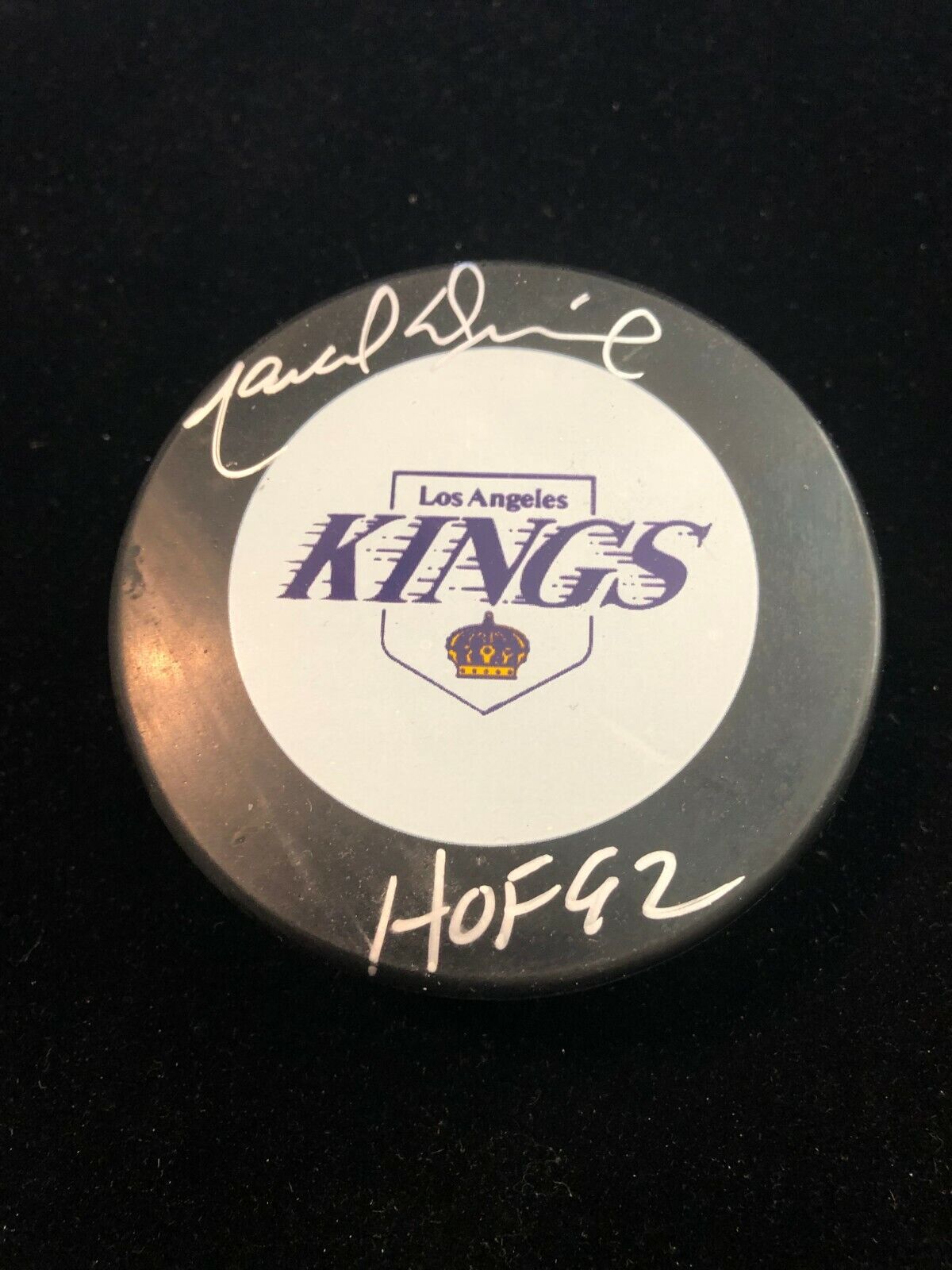 Marcel Dionne Signed Autographed LA Kings Vintage Puck JSA #JJ44472 HOF 92 Insc.