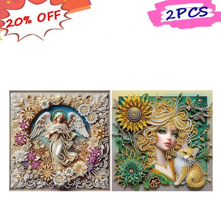 (Multipled Style) Girl 30*30cm (Canvas) Special Shaped Drill Diamond Painting gbfke