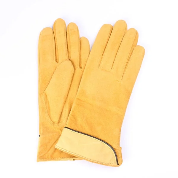 Brand New Fashion Women Genuine Suede Leather Fleece Gloves Winter Women Leather Gloves Female Lady Driving Leather Gloves