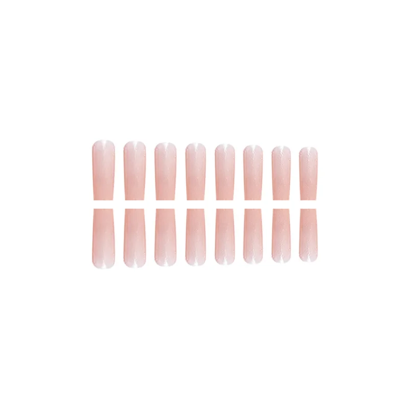 Churchf Churchf New Show White Fake Nails Ins Wind Pink Pure Color Long Ballet Manicure Finished In The Long Manicure