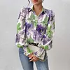 Gioiacombo&trade; Camicia a maniche lunghe stampata ampia da donna primaverile e autunnale
