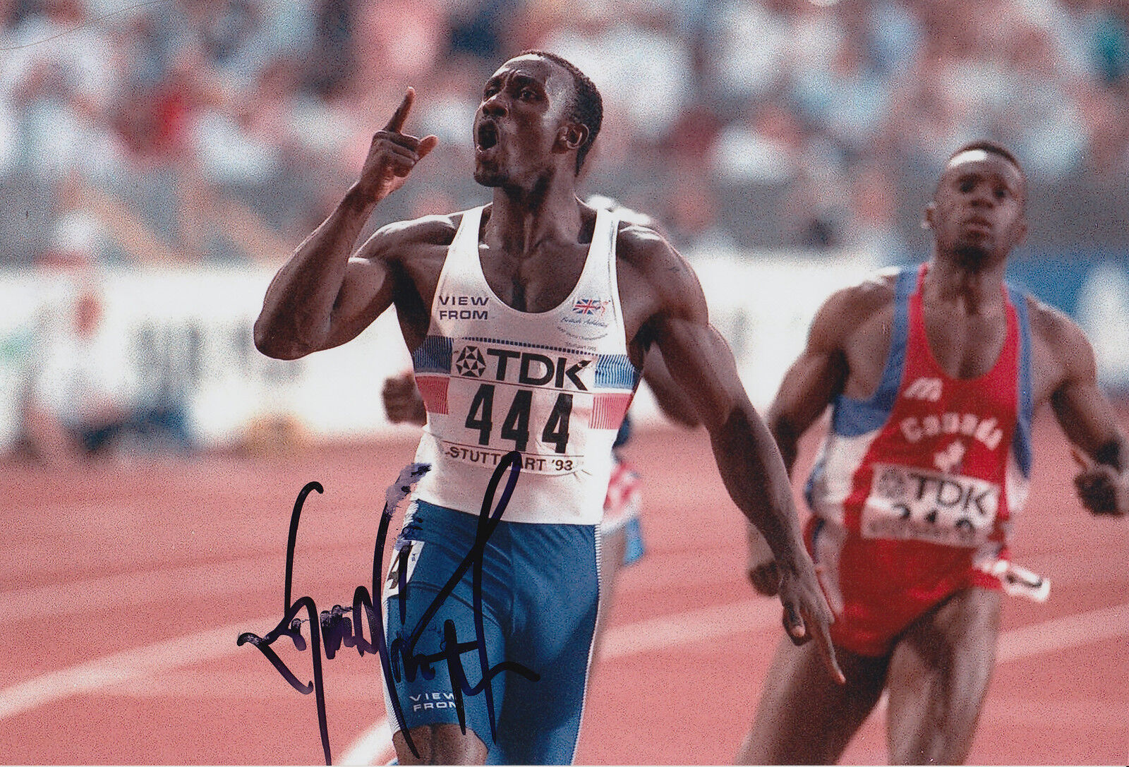 Linford Christie Hand Signed Olympics 12x8 Photo Poster painting Great Britain 2.