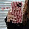 Creative LUCK Red Stripe TPU Phone Case for iPhone 11-14