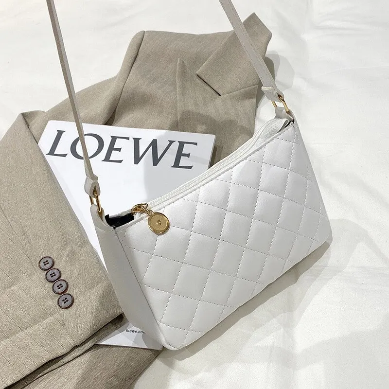 Fashion Lingge Women's Bag New PU Leather Underarm Shoulder Bag Female Luxury Design Handbags for Women 2022 Hot