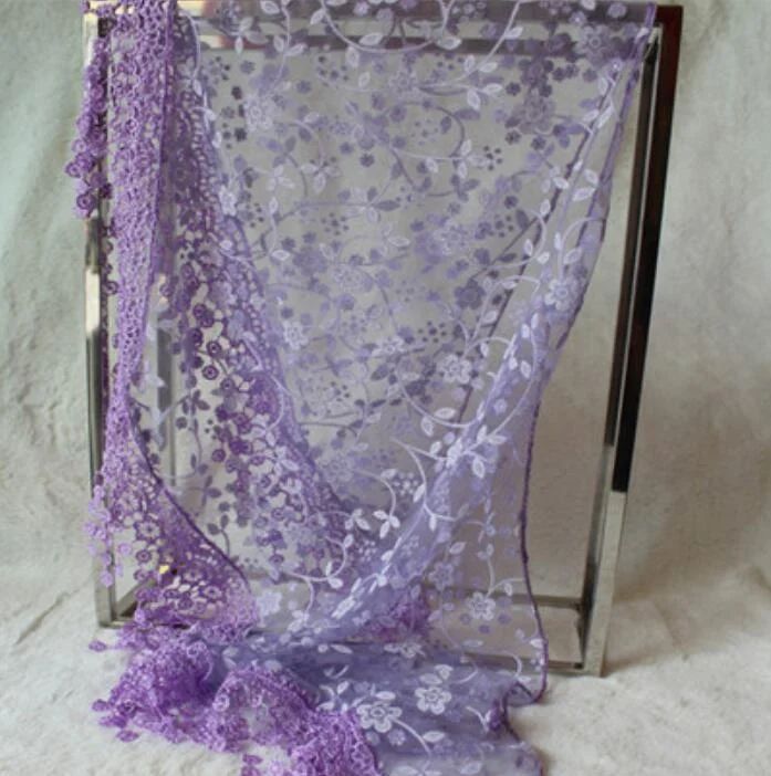 CUHAKCI Female Wraps Women Lace Triangle Scarf Silk Flower Girls Tassel Casual Shawls and Scarves 18 Colors