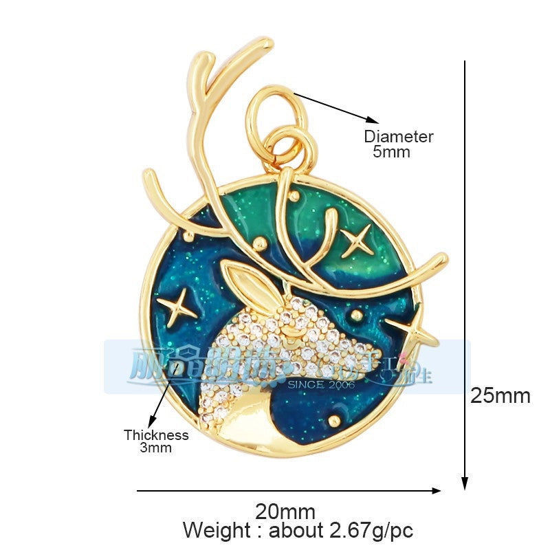 1 Piece 15 * 21mm 18 * 23mm 9*16mm Copper Zircon Sun Star Lightning Pendant Jewelry Accessories