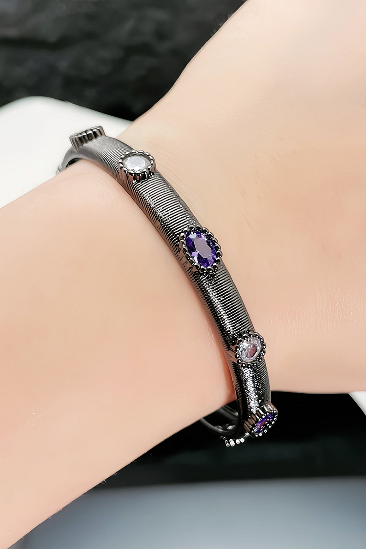 Faux Gem Inlaid Fashionable Open Bracelet