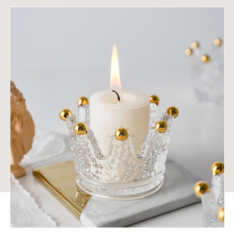 AvasHome Crown Glass Candle Holder