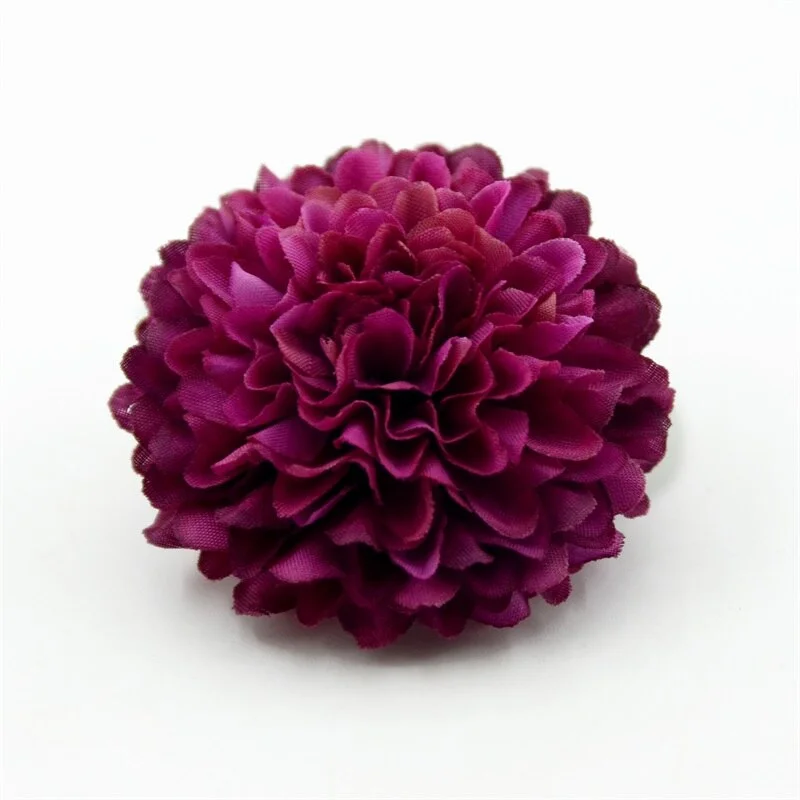 10pcs/lot 5cm Carnation Artificial  Silk Pompom Flower Heads Hydrangea Home Wedding Decoration DIY Scrapbooking Fake Flowers