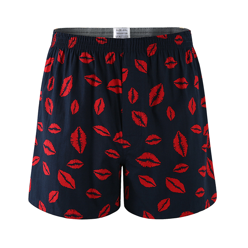 Coasfe Men's flat shorts with pineapple lemon print cotton breathable and comfortable men's underwear, home clothes, pajamas and underw