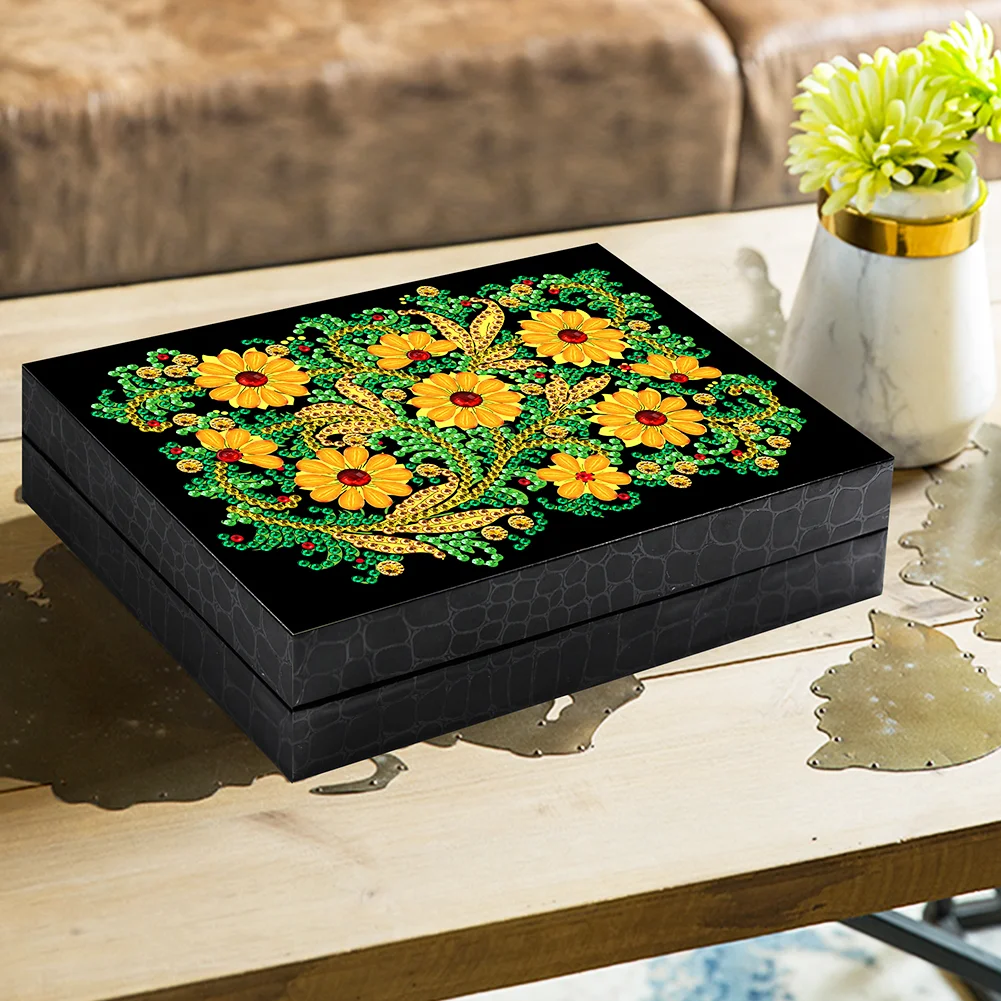 Flower Diamond Painting Jewelry Storage Box DIY Special Shaped Drill Case