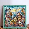 Colorful Town-11CT Stamped Cross Stitch 50*50cm/19.69*19.69in tapestrymarket