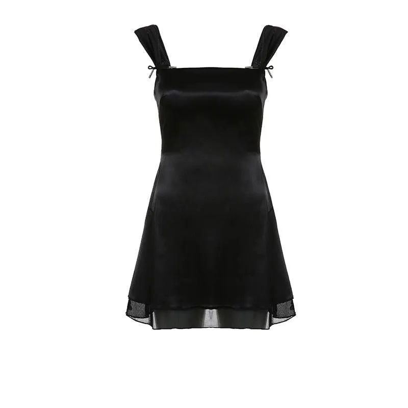 Brownm Tie Fastening Mini Dress