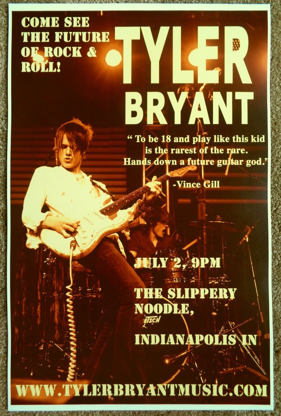 TYLER BRYANT 2010 Gig POSTER Indianapolis Concert