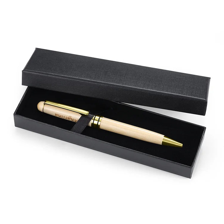 Personalized Maple Wood Ballpoint Pen Engraved Name with Gift Box