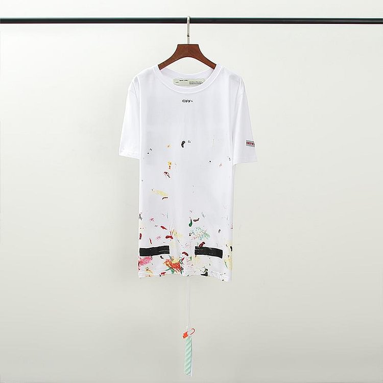 Off White T Shirt Arrow Short Sleeve Tshirt Casual Plus Size Men's Clothing Owt