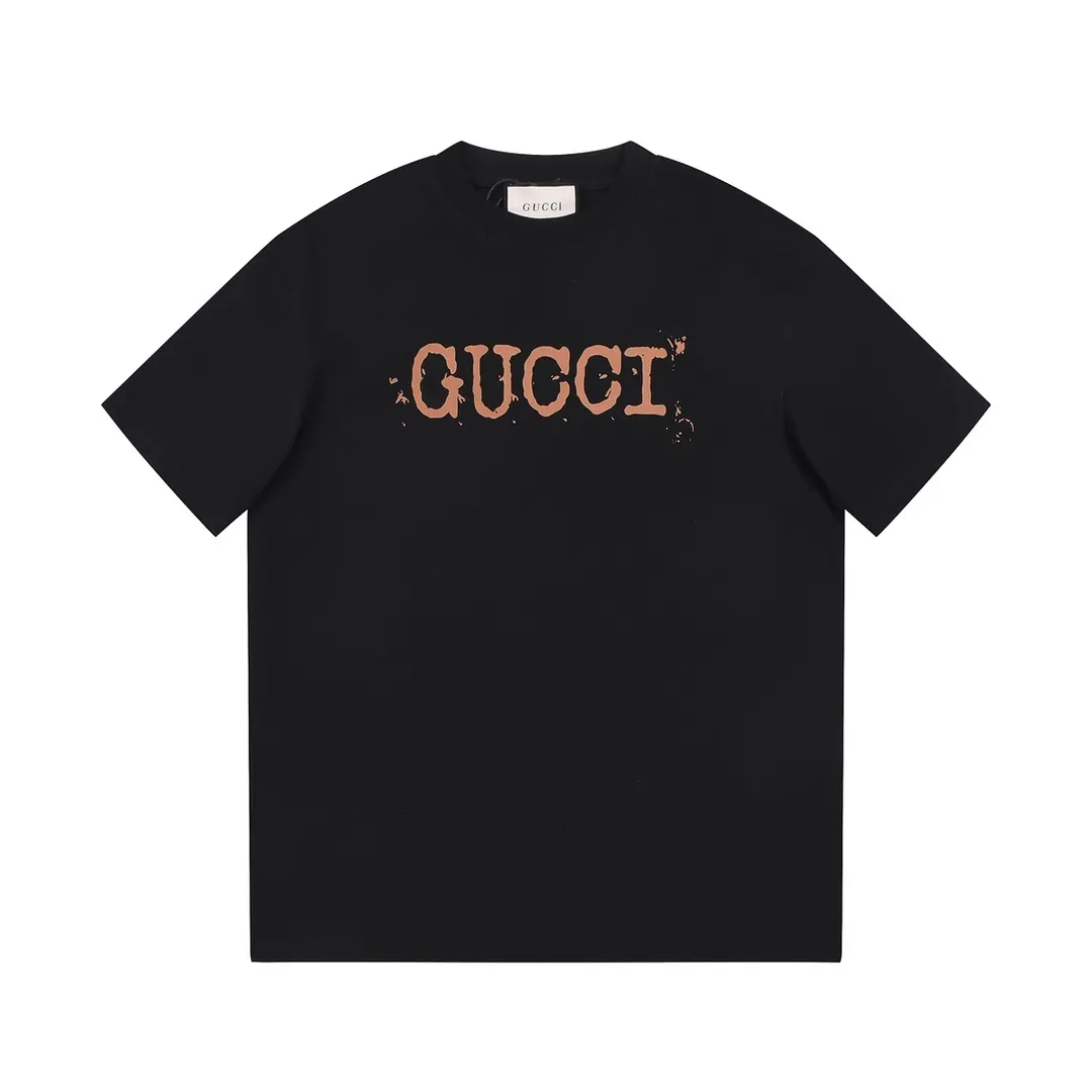 Black Distressed Letter Print T-Shirt Front View